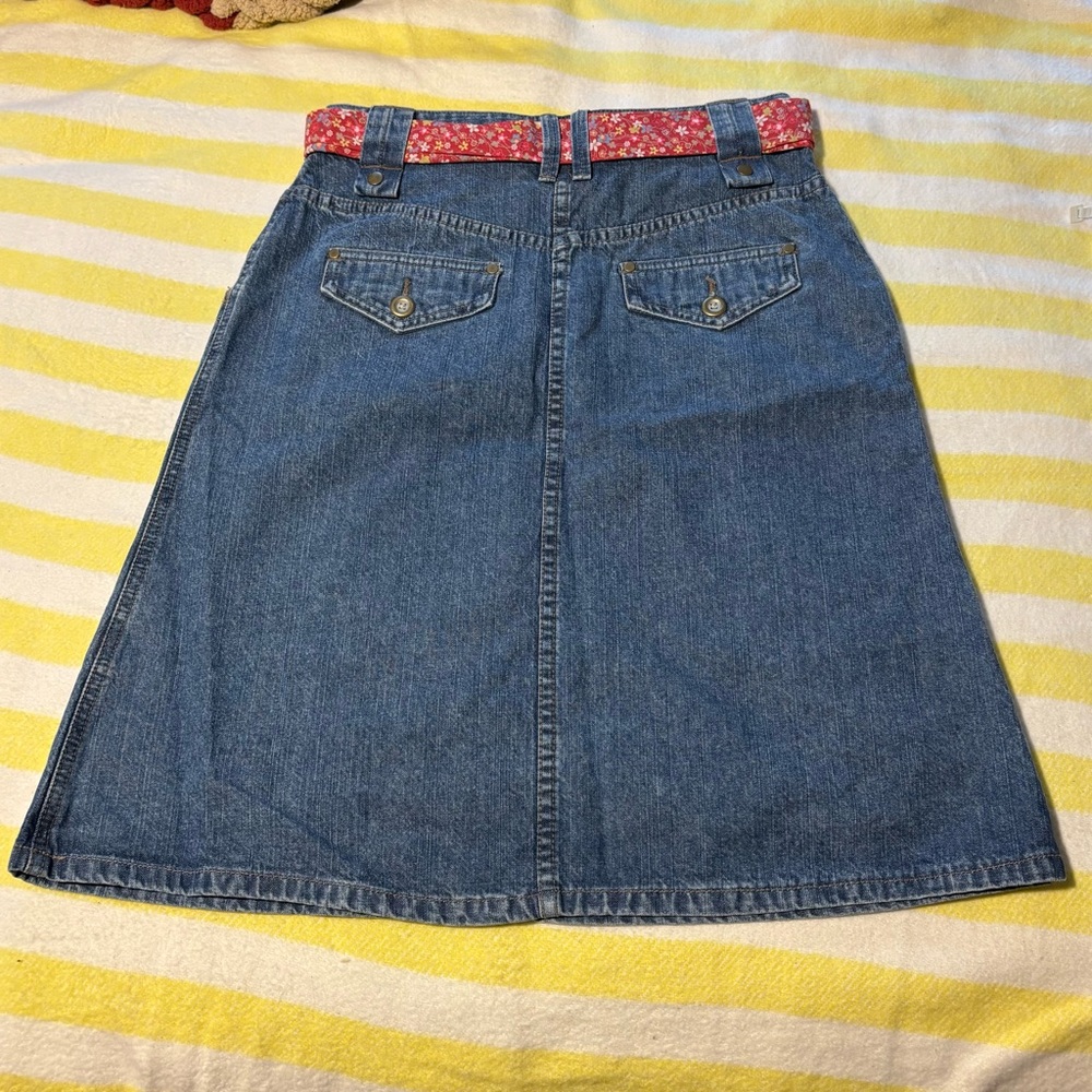 Christopher & Banks Denim A-Line Skirt with Removable Belt, Size 4, NWT - Picture 8 of 11